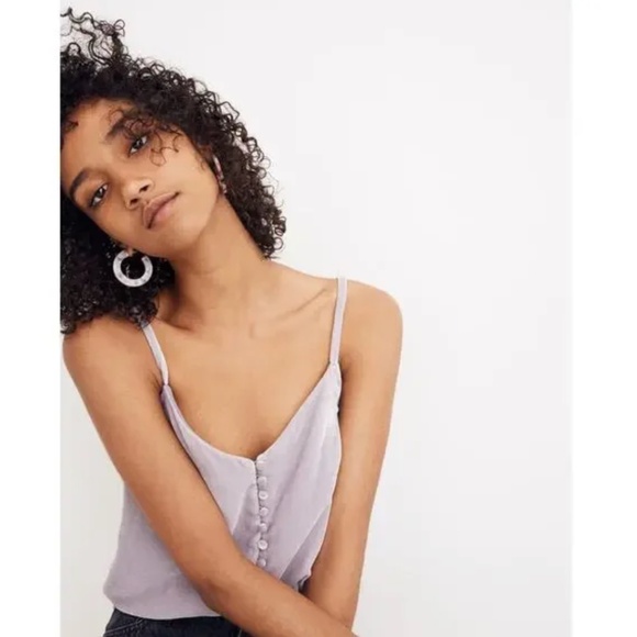 NWT Madewell Velvet Camisole Top | Purple | Size 14 - Picture 1 of 9